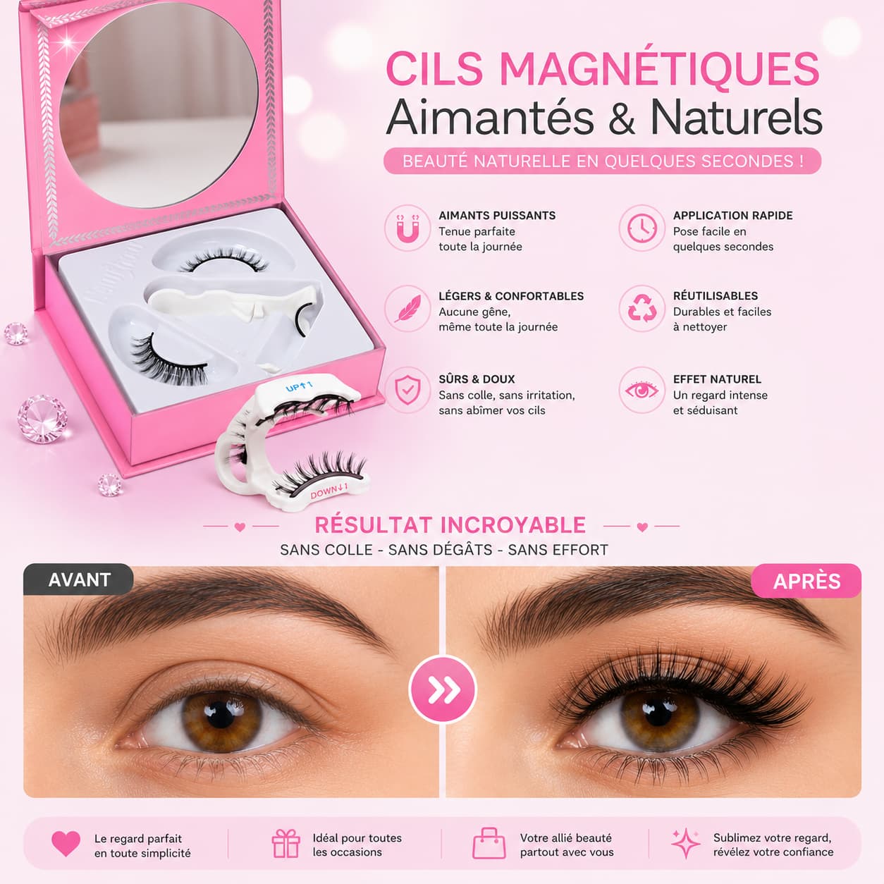 Cils Magnétiques Naturels – Pose Facile Sans Colle